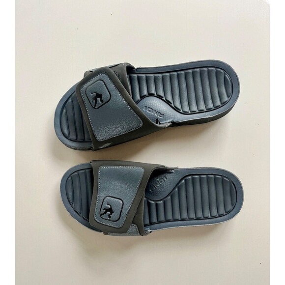 AND1 Men’s Dunk Slide Gray and Black Adjustable Slides Slip-On Sandals Size 7 - Picture 1 of 7